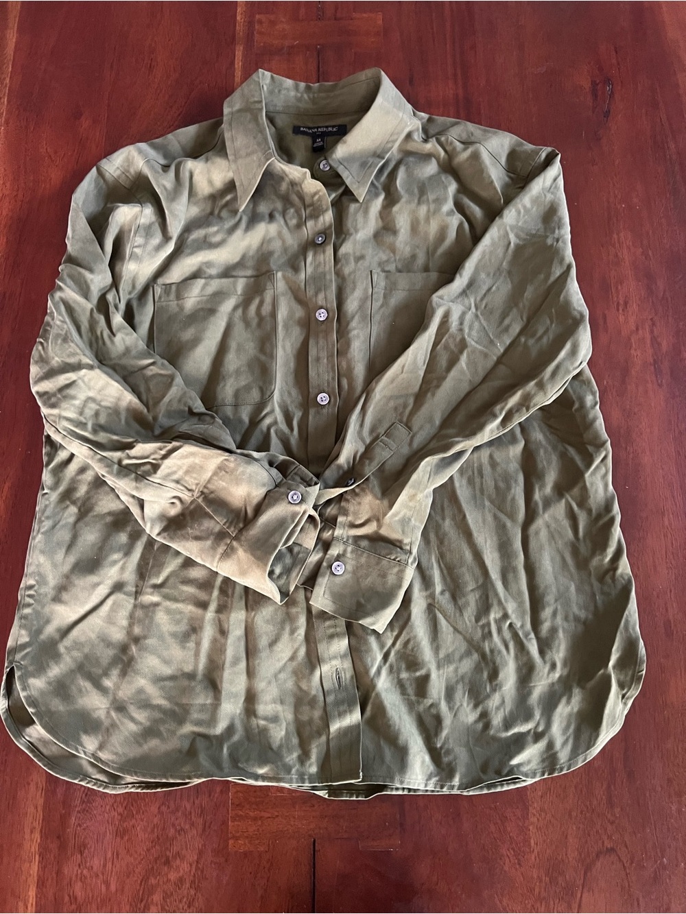 Women’s Banana Republic Olive Green Button-Down | Medium